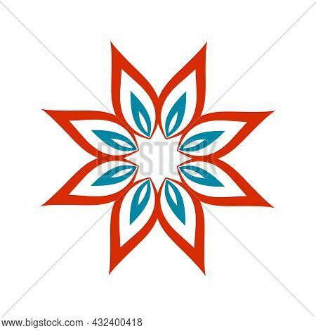 Beautiful Flower Or Star Decoration Vector Logo Icon. Elegant Nature Symbol. Stock Vector Illustrati