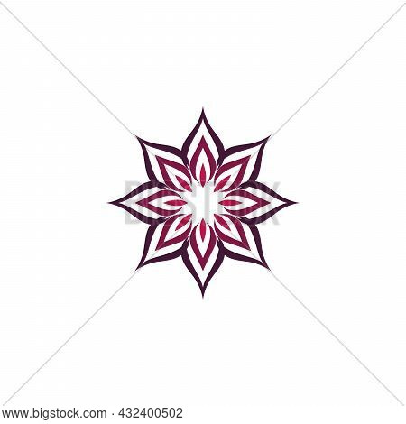 Beautiful Flower Or Star Decoration Vector Logo Icon. Elegant Nature Symbol. Stock Vector Illustrati