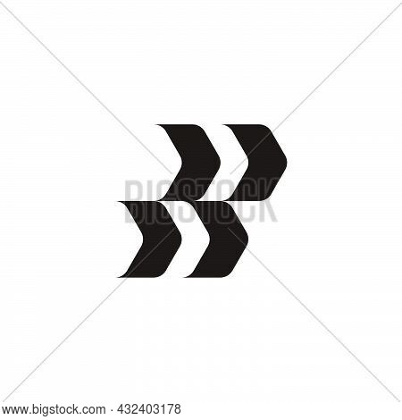Letter Rr Abstract Arrows Geometric Simple Logo Vector