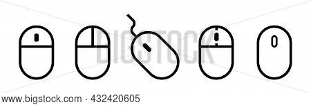 Scroll Mouse Icon Collection. Click Icons Vector. Pointer Icon Symbols Isolated. Scroll Down And Up 