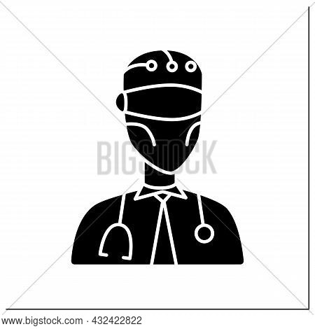 Robot Glyph Icon. Ai In Medicine. Digital Doctor. Modern Technologies. Ai Diagnostic Concept. Filled