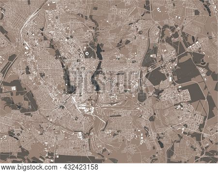 Map Of The City Of Donetsk, Ukraine