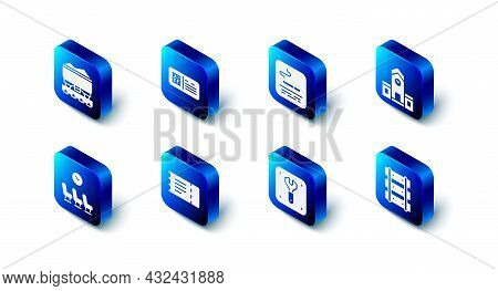 Set Qr Code Ticket Train, Smoking Area, Railway Station, Railway, Railroad Track, Repair Of Railway,