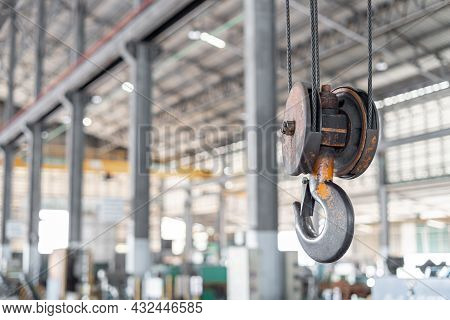 Overhead Crane Stop In Crane Home In Factory Industry Work Of Engineering