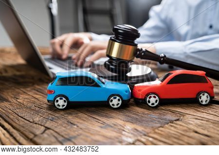 Liability Insurance Lawyer And Car Accident Concept