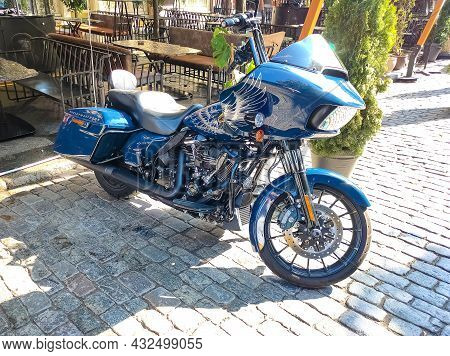 Kiyv, Ukraine - August 30, 2021: View Of A Harley Davidson Screamin Eagle 110