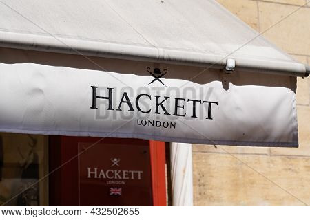Bordeaux , Aquitaine  France - 09 05 2021 : Hackett London Logo Brand And Sign Text Front Of Store F