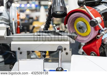 Drill Bit Or Cutting Tools Sharpening Or Grinding By Stone Grinder Wheel Of High Precision Tool Shar