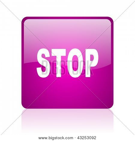 violet firkantede web blank Stopsymbolet