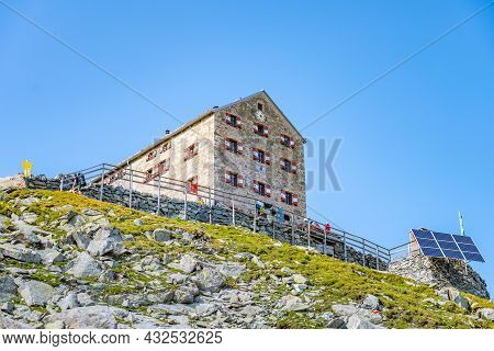 New Prague Hut, German: Neuer Prager Hutte. Mountain House And Start Point Of Grossvenediger Glacier