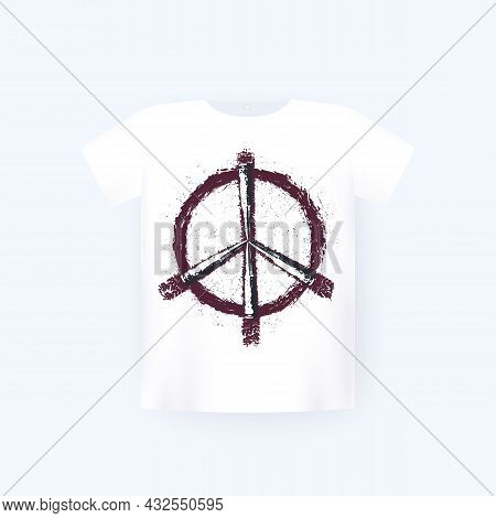 Peace Sign With Bullets T-shirt Print On Mockup