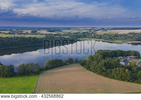 A Water Reservoir, A Reservoir Near The Town Of Lesna In The South-west Of Poland. You Can See The S