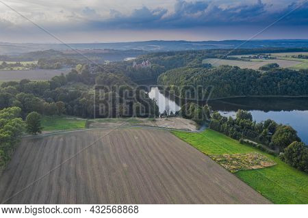 A Water Reservoir, A Reservoir Near The Town Of Lesna In The South-west Of Poland. You Can See The S
