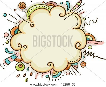 Illustration af en abstrakt ramme byder Doodle-lignende design