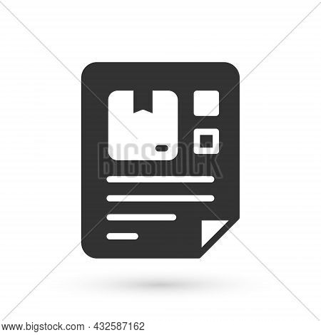 Grey Waybill Icon Isolated On White Background. Vector