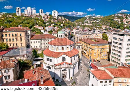 City Of Rijeka Saint Vid Cathedral Aerial View, Kvarner Gulf Of Croatia
