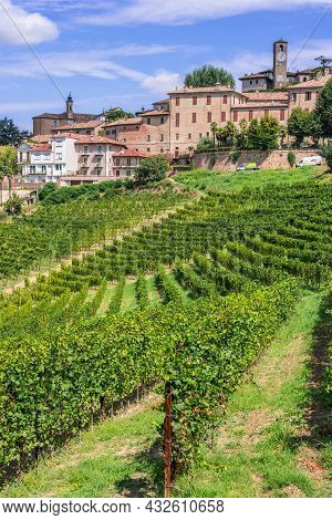 View Of Neive In The Province Of Cuneo, Piedmont, Italy.