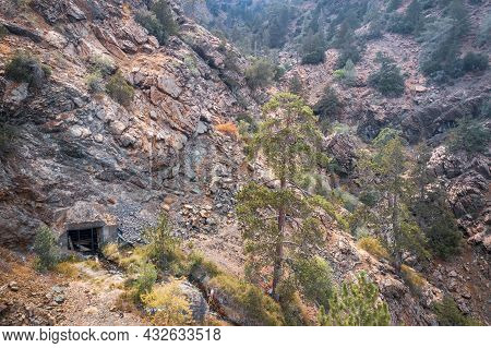 Aerial View Of Abandoned Chromite Mine In Troodos Mountains, Cyprus
