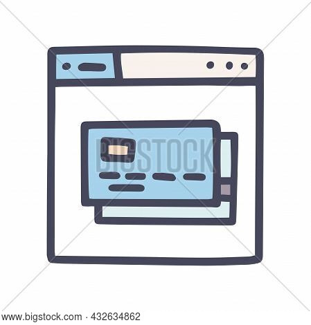 Color Vector Doodle Simple Icon Payment By Card