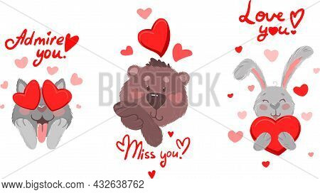 Hand Drawn Cute Animals Vector Illustration By Anastasia,