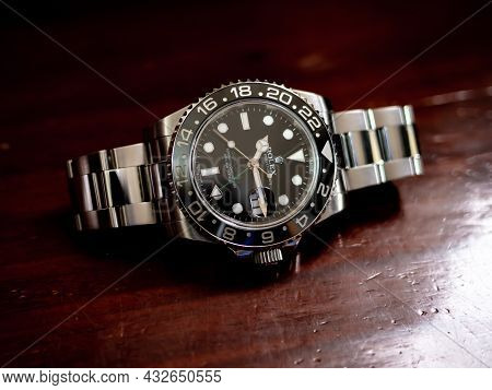 Bangkok, Thailand - 11 March 2019 : Rolex Gmt Master 2 Is A Popular Sport Model Of Rolex Watch.it Is