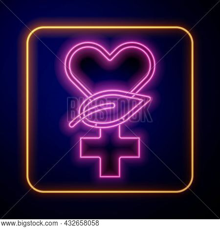 Glowing Neon Ethnoscience Icon Isolated On Black Background. Gardening, Ethnoscience And Organic Con