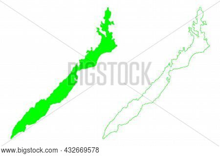 Palawan Island (southeast Asia, Republic Of The Philippines, Philippine Islands Or Archipelago) Map 