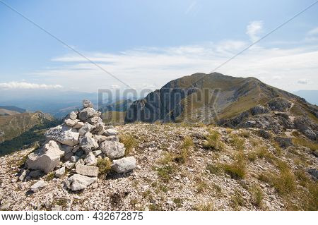 Panoramic View Of Mount Terminillo, Crest Sassetelli In Lazio, Italy