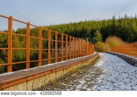 A Snow Covered Old Railway Viaduct At The Big Water Of Fleet At The Cairnsmore, Leading Into The Gal