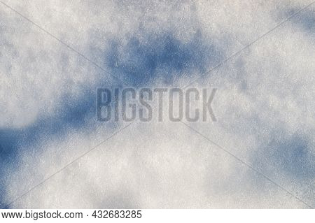 Fresh Clean White Snow Background Texture. Winter Background With Frozen Snowflakes And Snow Mounds.