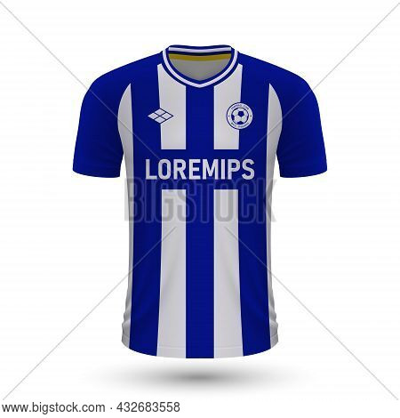 Realistic Soccer Shirt Goteborg 2022, Jersey Template For Football Kit. Vector Illustration