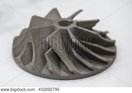 The Turbine Parts Form Metal 3d Printer  Machine. The Hi Technology Metal 3d Model Process By Additi