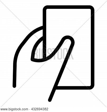 Using Handphone Icon Outline Vector. Hand Phone. Smart Mobile