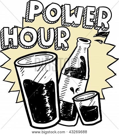 Esboço de álcool de hora de poder