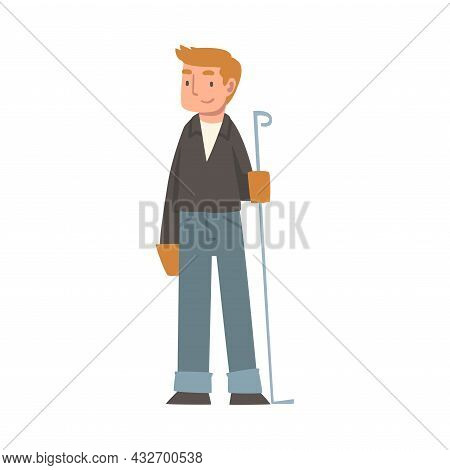 Handyman Or Fixer As Skilled Man Engaged In Home Repair Work Vector Illustration