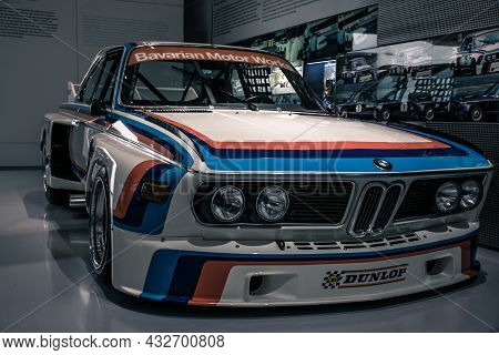 Munich/ Germany - May, 24 2019:bmw 3.0 Csl 1975 Classic German Touring Race Old 1970s Car Known As '