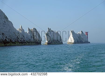 The Needles Rocks And Lighthouse As Seen From A Local Tourist Boat