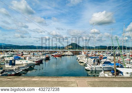 Santona, Spain - July 4, 2021: View Of Boats In The Port Of Santona, Spain
