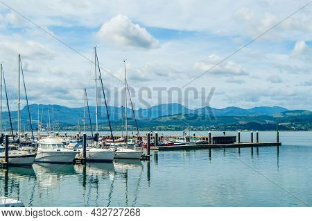 Santona, Spain - July 4, 2021: View Of Boats In The Port Of Santona, Spain