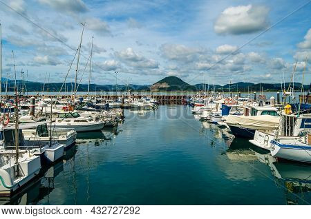 Santona, Spain - July 4, 2021: View Of Boats In The Port Of Santona, Spain