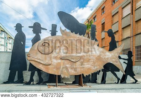 Santona, Spain - July 4, 2021: View Of The Sculpture 