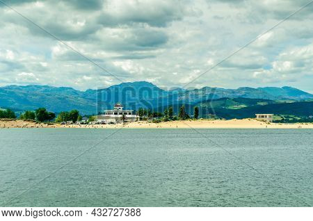 The Town Of Laredo, Seen From The Seafront In Santona, Spain