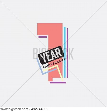 1th Years Anniversary Logo Birthday Celebration Abstract Design Vector Illustration. Eps 10