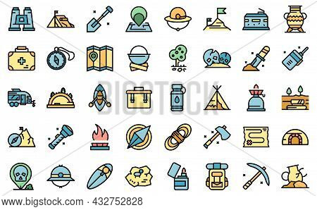 Expedition Icon. Outline Expedition Vector Icon Thin Line Color Flat Isolated On White
