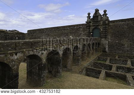 Entrance Of The Sao Joao Baptista Fortress, Angra Do Heroismo, Terceira Island, Azores. High Quality