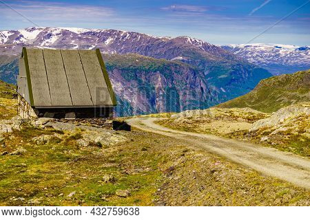 Mountain Region Between Aurland And Laerdal In Norway. Summer Landscape. National Tourist Scenic Rou