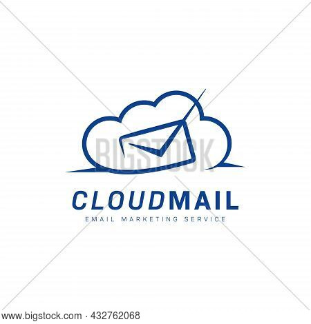 Cloud Mail Email Marketing Service Logo With Envelope Letter And Checklist Verified Inside Cloud Sha
