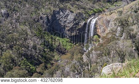 Wide Angle Shot Of The Lower Section Of Ebor Falls