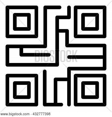 Matrix Barcode Icon Outline Vector. Qr Code. Scan Qrcode