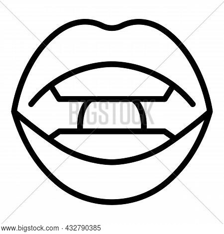 Language Diction Icon Outline Vector. Mouth Therapy. Talking Tongue